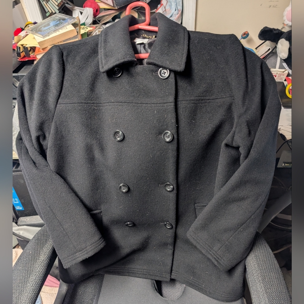J.Jill Classic Double-Breasted Wool Peacoat